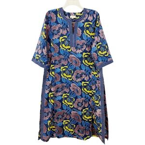 NWOT Anokhi Papaver Tunic Size L Floral Side Slits Cotton Hand Block Print